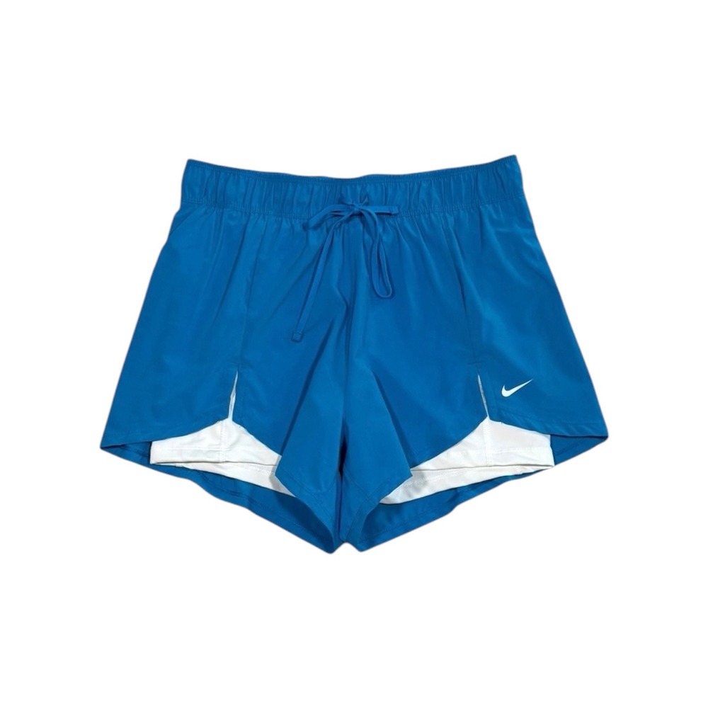 Nike Womens Laser Blue White Athletic Training 2-in-1 Running Shorts Size Medium